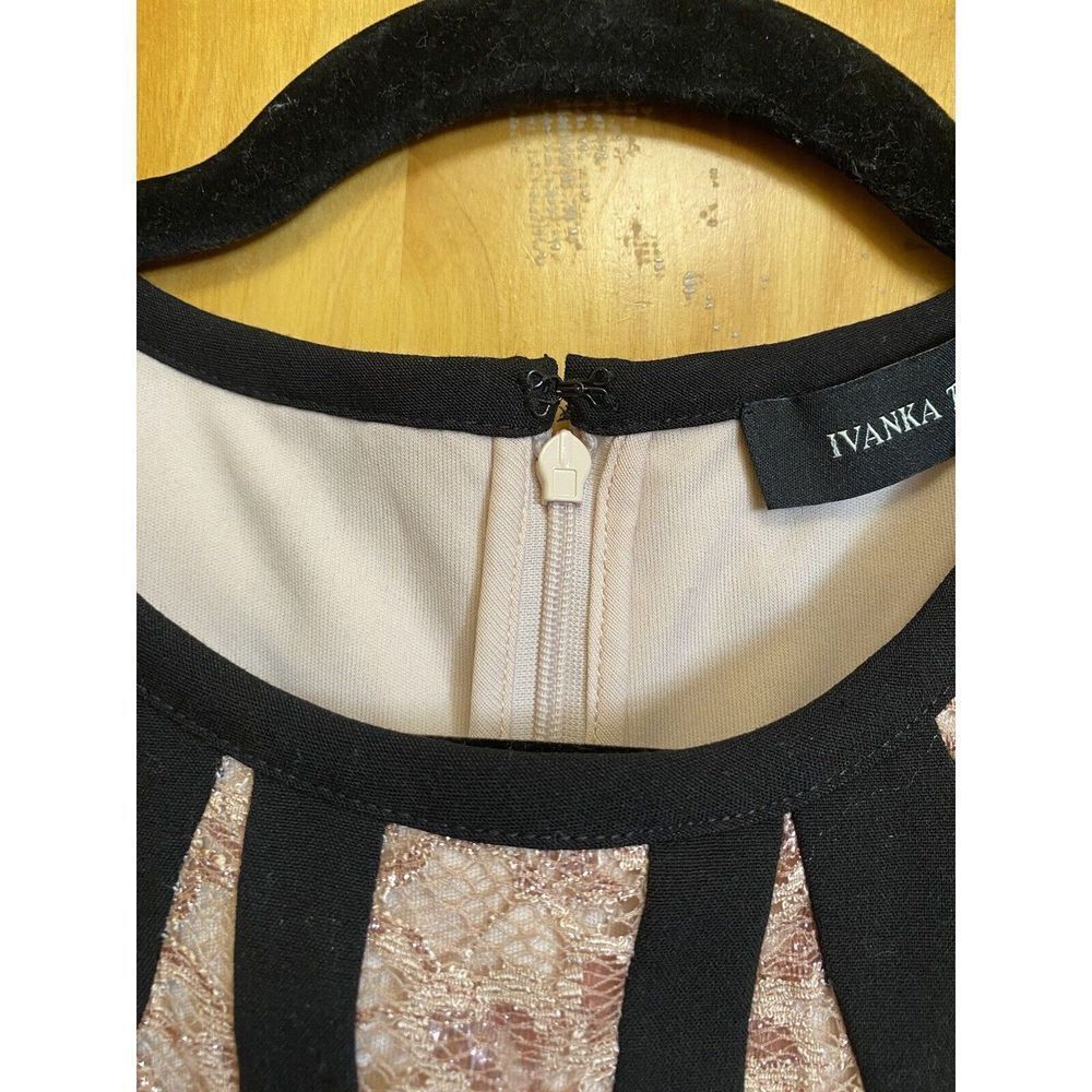 Ivanka Trump Dress Womens 2 Pink Black Sleeveless Metallic - Picture 7 of 9